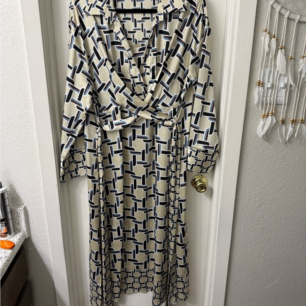 Zara Cream Cowl Neck Dolman Sleeve Sundress